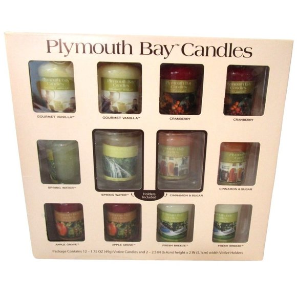 Plymouth Bay by Yankee Candle Votive Sampler Twelve Candles Open Box - Picture 1 of 16